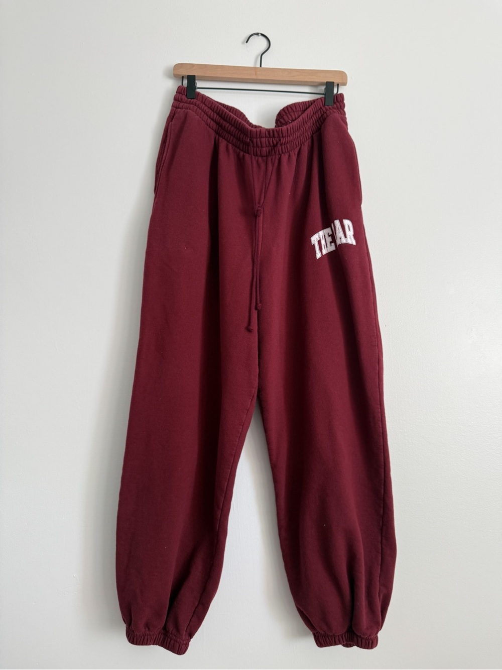 The Bar Dark Red Logo Jogger Sweatpants XXL 100% Cotton